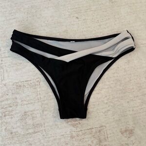 Black and White Women's Swim Bottom